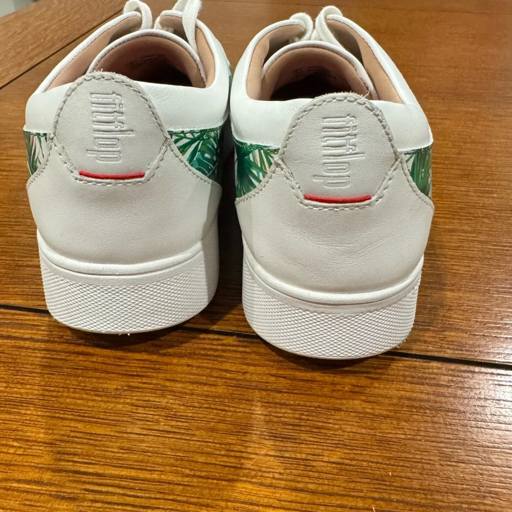 Fit Flop Women's White Leather Sneaker Tropical Comfort Shoes White Size 8 EUC!! - Picture 3 of 9